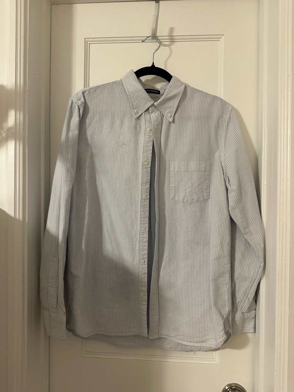Brandy Melville Light Blue Pinstripe Button-Up Shirt